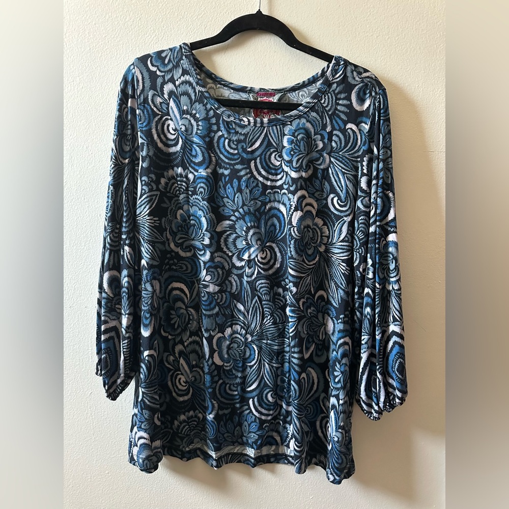 Johnny Was Janie Favorite Puff 3/4 Sleeve Top